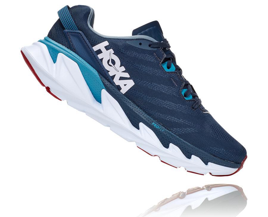 Running Shoes Mens - Hoka One One Elevon 2 - Navy/White - OBIUFCX-12